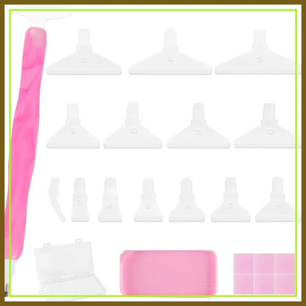 24P Diamond Art Pens Set with Various Tips and Dotting Clay, Ergonomic Tools for 5D Gem Paintings (Pink)
24P Diamond Art Pens Set with Various Tips and Dotting Clay, Ergonomic Tools for 5D Gem Paintings (Pink)