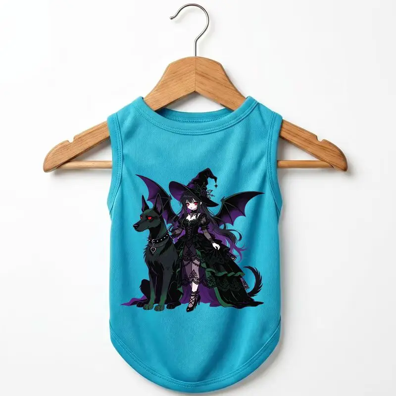 Gothic Dog Summer Vest, Witch & Doberman Print, Breathable Quick Dry, Pet Clothes
Gothic Dog Summer Vest, Witch & Doberman Print, Breathable Quick Dry, Pet Clothes