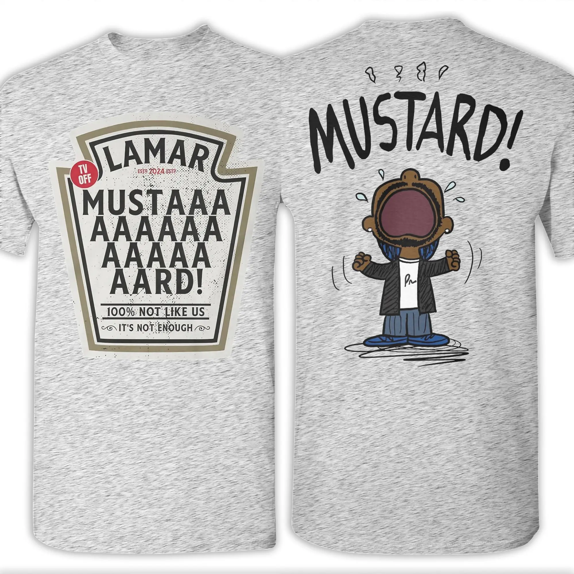 Vintage Kendrick Lamar Mustard Funny T Shirt Men Round Neck Short Sleeve Double-sided Printed Top Tee Cotton Summer Top Tee
Vintage Kendrick Lamar Mustard Funny T Shirt Men Round Neck Short Sleeve Double-sided Printed Top Tee Cotton Summer Top Tee