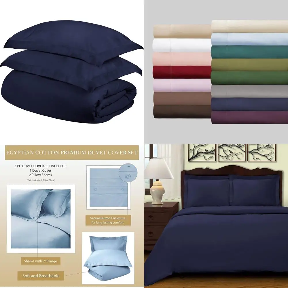 King/Cal King Duvet Cover Set: 100% Premium Combed Cotton, 3-Piece, Solid Navy Blue
King/Cal King Duvet Cover Set: 100% Premium Combed Cotton, 3-Piece, Solid Navy Blue