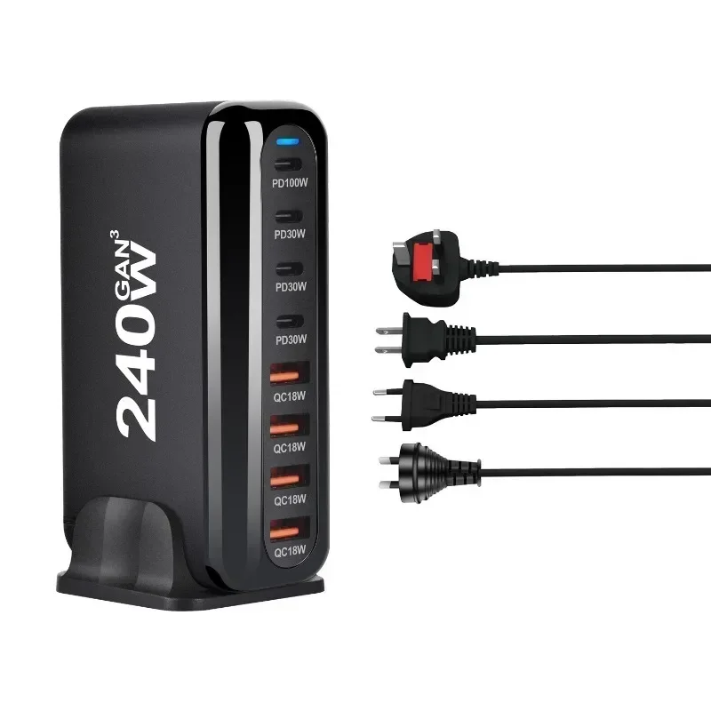 8-port 240W Desktop Charger USB Type C PD Fast Multiple Usb Mobile Phone Quick Charger For phone 16 15 14 Xiaomi
8-port 240W Desktop Charger USB Type C PD Fast Multiple Usb Mobile Phone Quick Charger For phone 16 15 14 Xiaomi