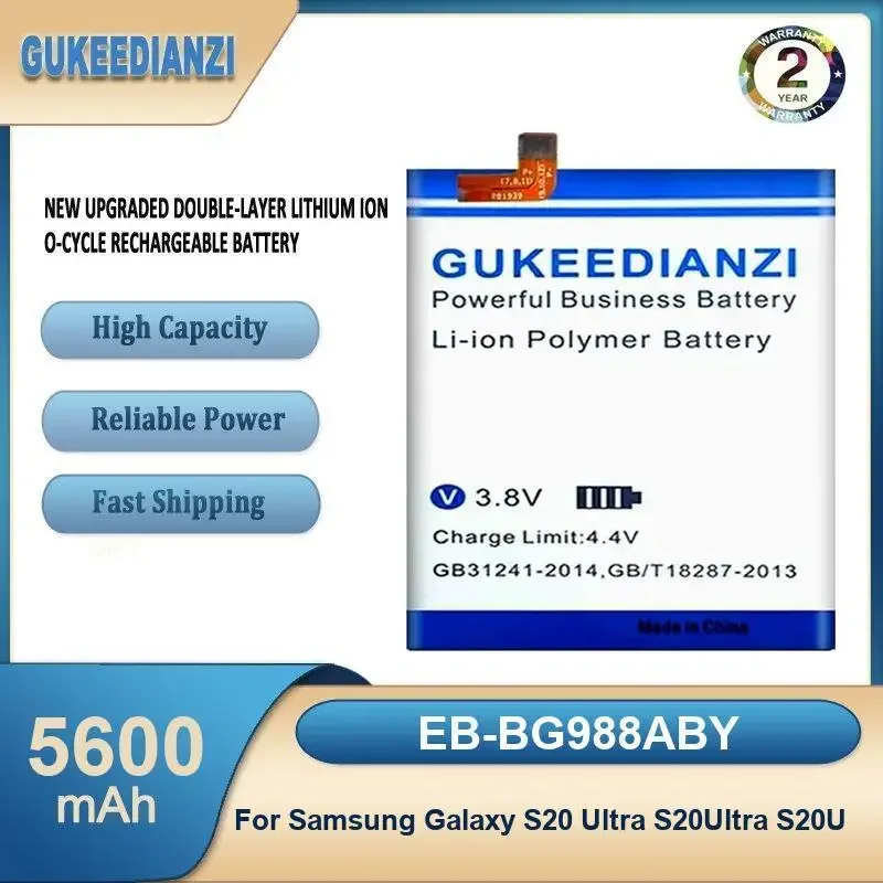 EB-BG988ABY Аккумулятор большой емкости для мобильного телефона 5600 мАч для Samsung Galaxy S20 Ultra S20Ultra S20U
EB-BG988ABY Аккумулятор большой емкости для мобильного телефона 5600 мАч для Samsung Galaxy S20 Ultra S20Ultra S20U