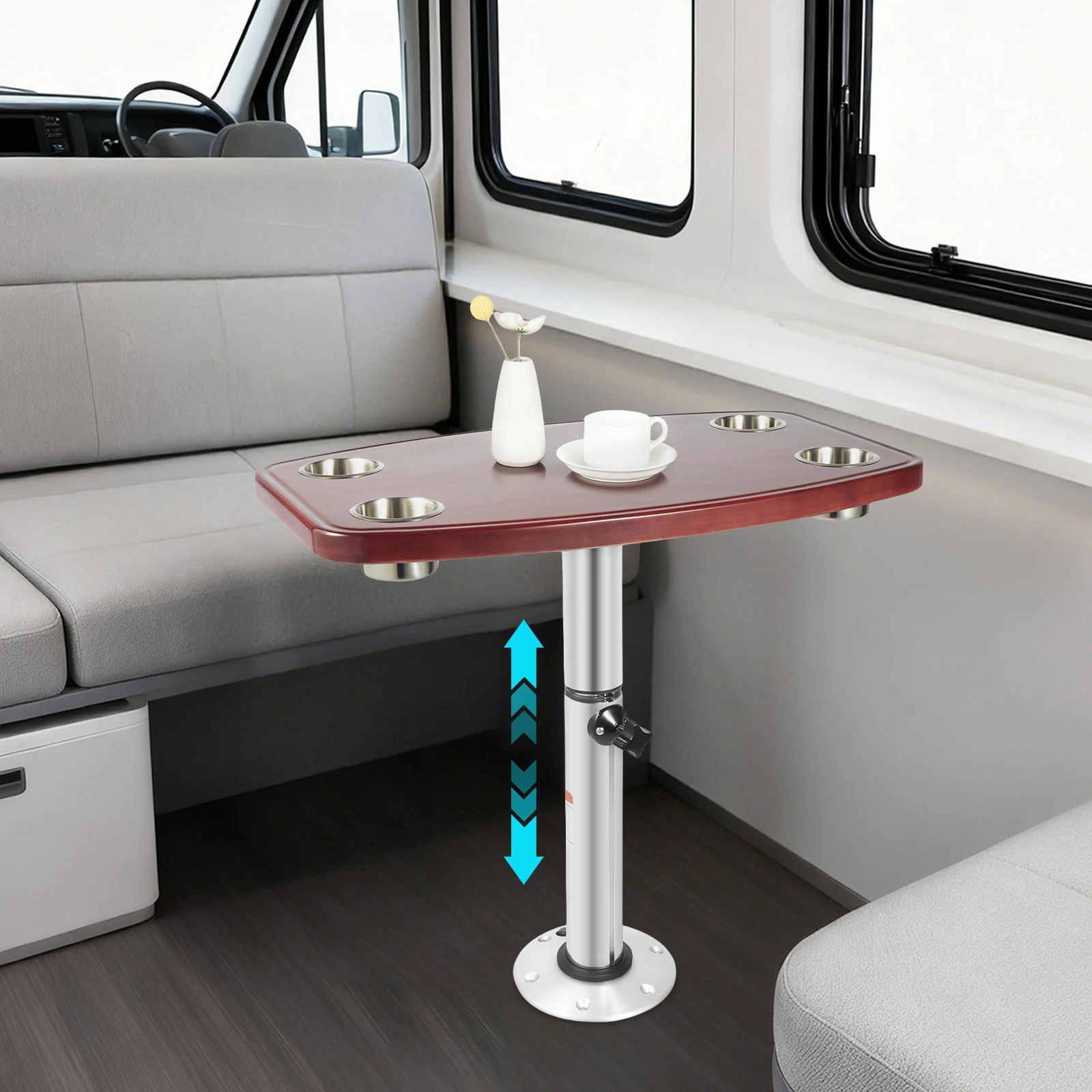 Стол для автофургона, регулируемый по высоте стол для морской лодки, с 4 подстаканниками и основанием, высота 55,5–70,5 см, алюминиевый сплав
Стол для автофургона, регулируемый по высоте стол для морской лодки, с 4 подстаканниками и основанием, высота 55,5–70,5 см, алюминиевый сплав