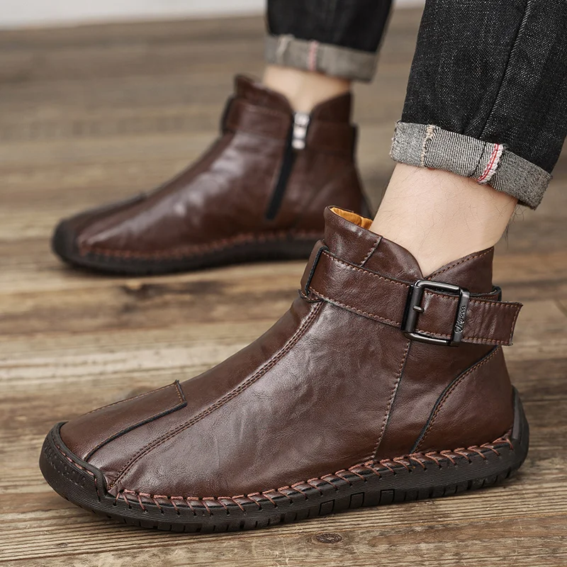 Men Genuine Leather Casual Shoes Outdoor High Quality Fashion Warm Plush Ankle Boots Non-slip Flats Moccasin Trend Hiking Shoes
Men Genuine Leather Casual Shoes Outdoor High Quality Fashion Warm Plush Ankle Boots Non-slip Flats Moccasin Trend Hiking Shoes