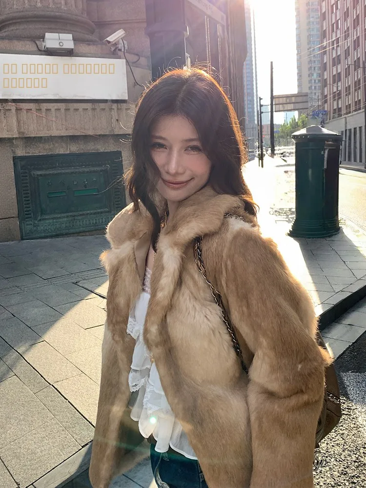 Ретро-пальто из натурального меха кролика коричневого цвета, модная зимняя куртка для молодых и женщин среднего возраста, с длинными рукавами
Ретро-пальто из натурального меха кролика коричневого цвета, модная зимняя куртка для молодых и женщин среднего возраста, с длинными рукавами