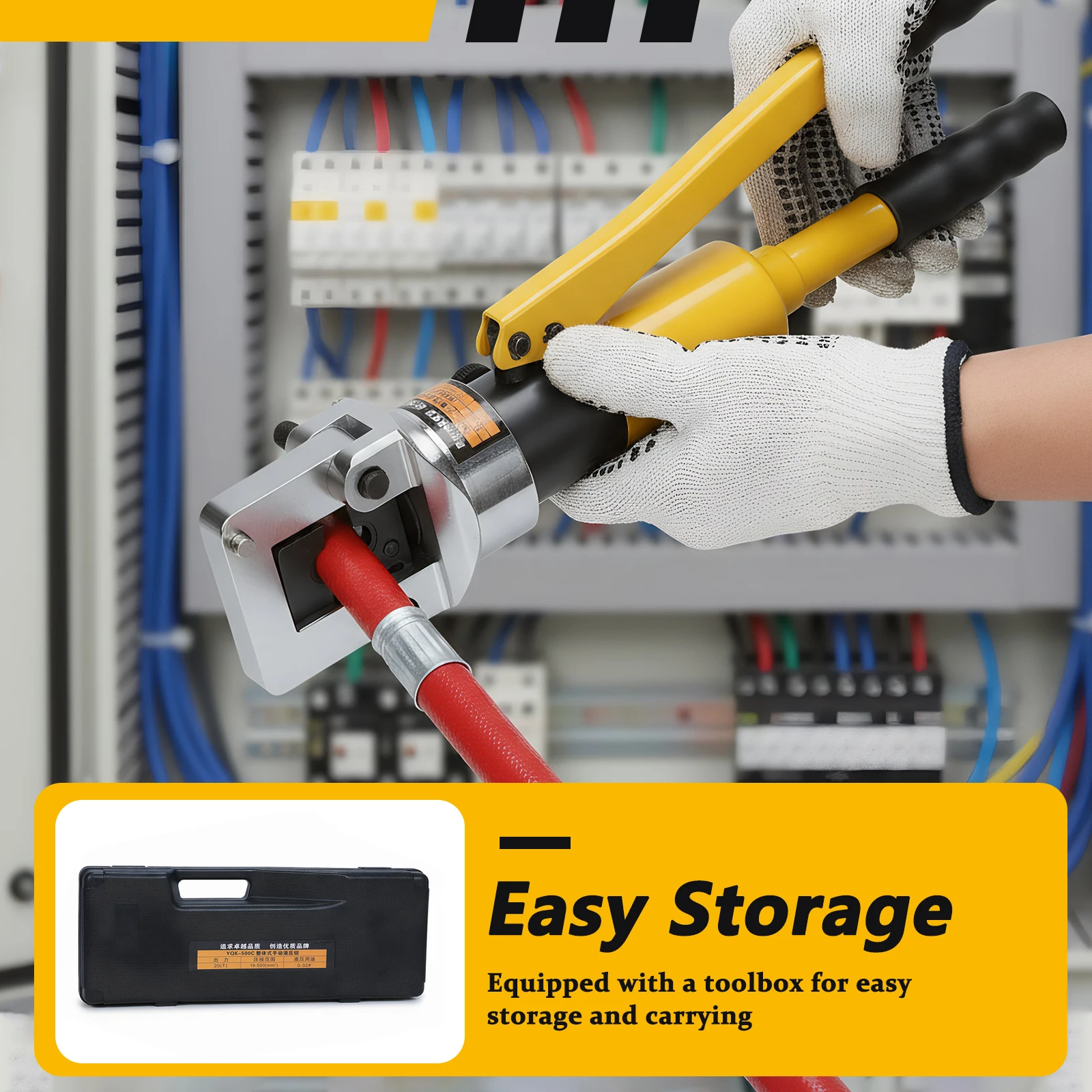 Convenient Cable Crimping Pliers with Toolbox Professional Hydraulic Plier Thicken for Repair/Industrial/Electrical
Convenient Cable Crimping Pliers with Toolbox Professional Hydraulic Plier Thicken for Repair/Industrial/Electrical