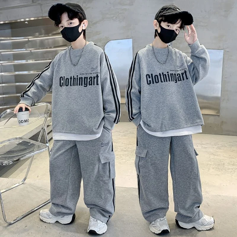 Boys Sweatshirts +Pants Kids Suits 2PCS/Set Cotton 2025 Gray Spring Autumn Cotton Christmas Gift Teenagers Tracksuits Outfits Ch
Boys Sweatshirts +Pants Kids Suits 2PCS/Set Cotton 2025 Gray Spring Autumn Cotton Christmas Gift Teenagers Tracksuits Outfits Ch