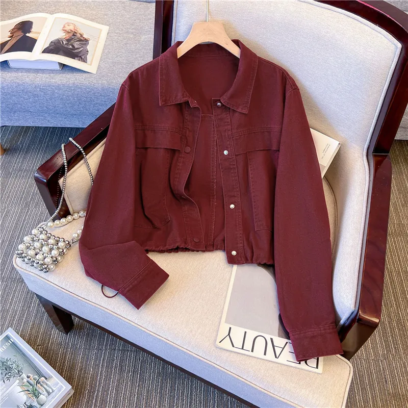 Осень 2023, новые винно-красные тонкие короткие джинсовые куртки, женские однобортные однобортные куртки с лацканами и длинными рукавами, женская ковбойская верхняя одежда Chaqueta Mujer
Осень 2023, новые винно-красные тонкие короткие джинсовые куртки, женские однобортные однобортные куртки с лацканами и длинными рукавами, женская ковбойская верхняя одежда Chaqueta Mujer