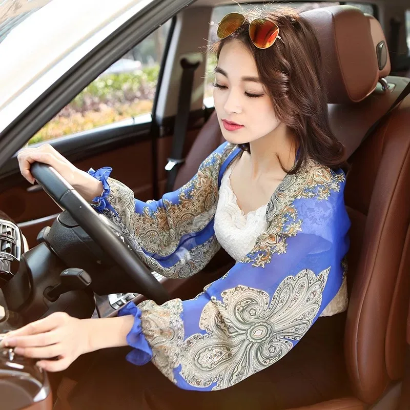 New Women Summer Sun Protection Beach Shawl Flower Print Thin Chiffon Sunscreen Cycling Arm Shade Scarf Outdoor Driving Sleeve
New Women Summer Sun Protection Beach Shawl Flower Print Thin Chiffon Sunscreen Cycling Arm Shade Scarf Outdoor Driving Sleeve