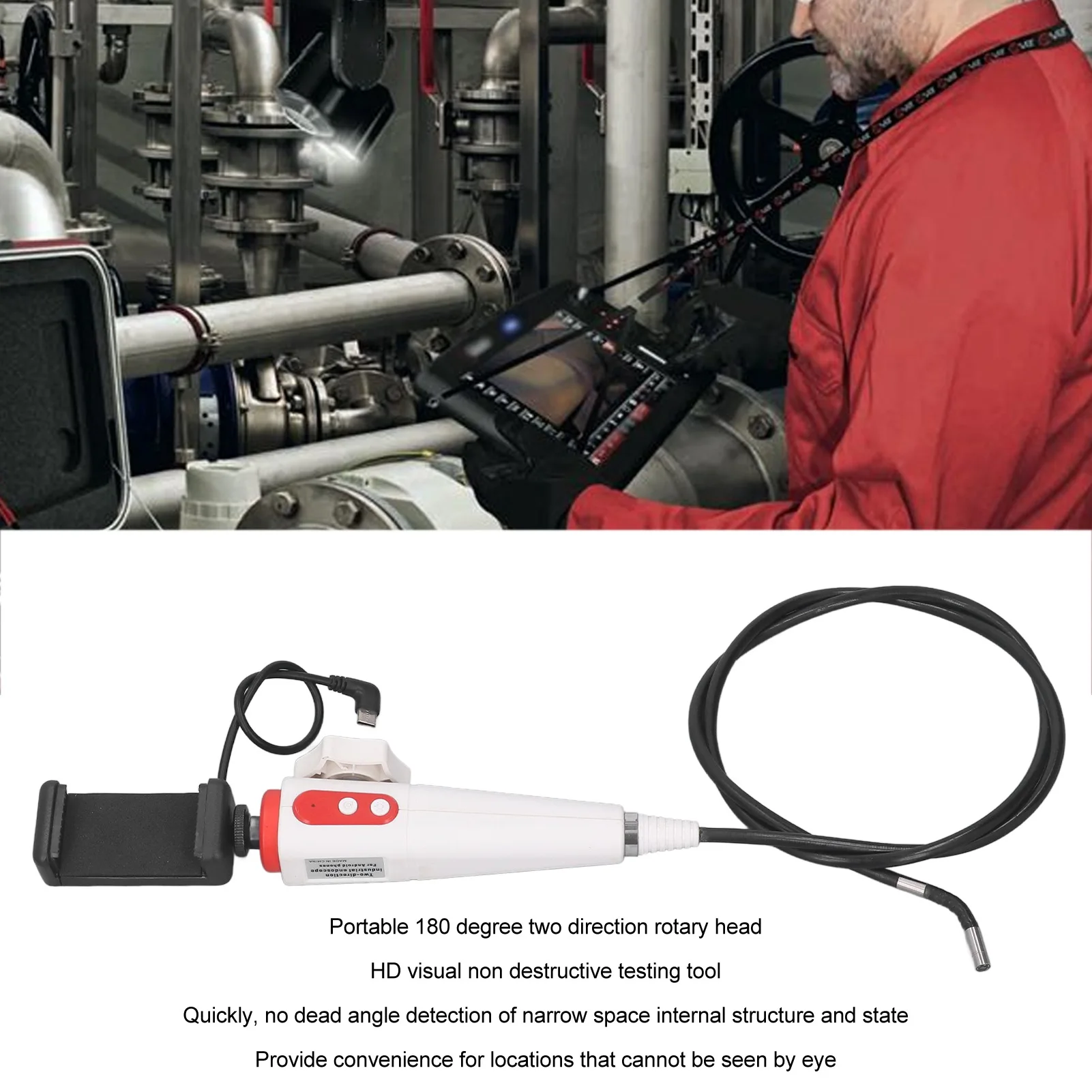 Two Way Articulating Borescope Camera 2 Way Articulating Borescope 180 Degree Handheld HD Industrial Endoscope Inspection Camera
Two Way Articulating Borescope Camera 2 Way Articulating Borescope 180 Degree Handheld HD Industrial Endoscope Inspection Camera