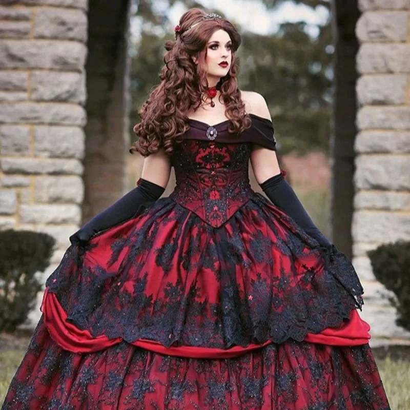 Victorian Fairytale Wedding Dress Ball Gown 2025 Red Princess Customsized Corset Prom Sweet 15 Party Gown Bridal Dresses
Victorian Fairytale Wedding Dress Ball Gown 2025 Red Princess Customsized Corset Prom Sweet 15 Party Gown Bridal Dresses