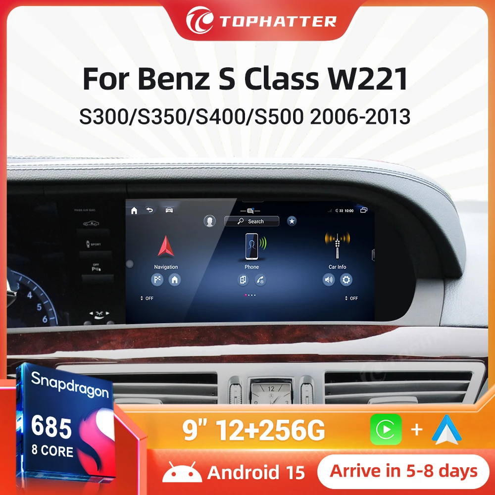 9inch Left Hand Drive Car Radio For Mercedes Benz S Class W221 W216 2006-2013 Android 15 BT Carplay Snapdragon 680 Screen
9inch Left Hand Drive Car Radio For Mercedes Benz S Class W221 W216 2006-2013 Android 15 BT Carplay Snapdragon 680 Screen