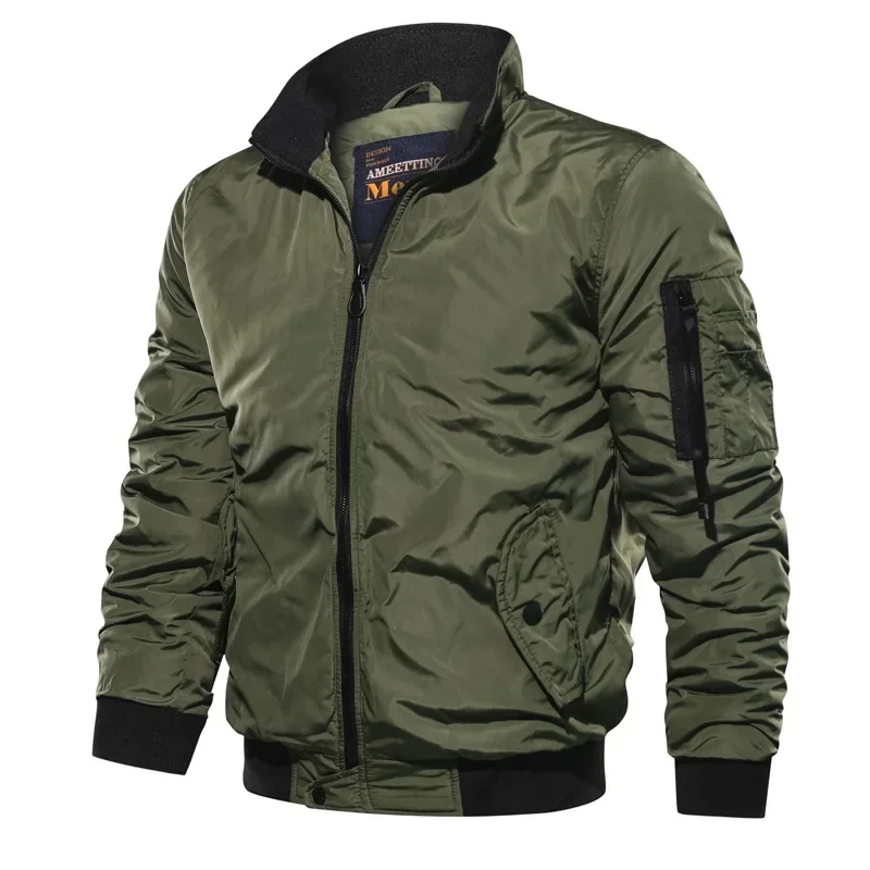 Solid Color Male Outwear Baseball Collar Men Tops New Men's Clothing Jackets Bomber Zipper Casual Jackets Spring Autumn Fashion
Solid Color Male Outwear Baseball Collar Men Tops New Men's Clothing Jackets Bomber Zipper Casual Jackets Spring Autumn Fashion