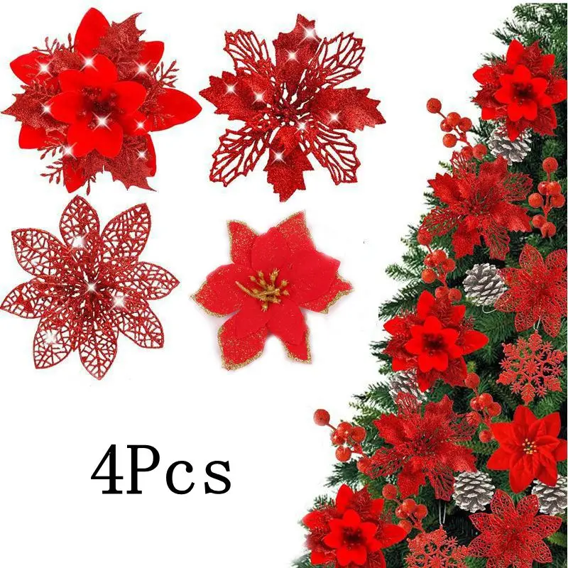 4Pcs/set Pink Artificial Glitter Christmas Flowers Xmas Tree Wreath Hanging Ornaments Home Party New Year Decoration Navidad
4Pcs/set Pink Artificial Glitter Christmas Flowers Xmas Tree Wreath Hanging Ornaments Home Party New Year Decoration Navidad