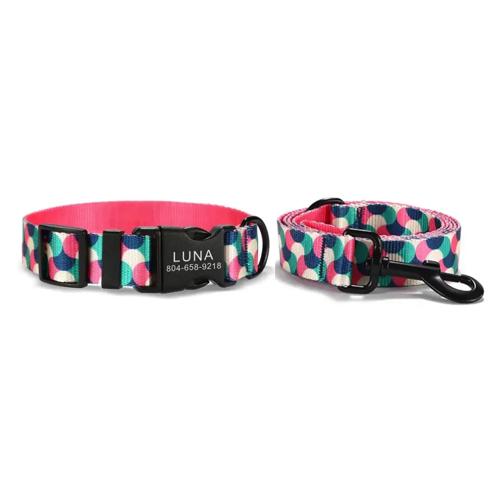 Personalized Pet Collar Customized Nameplate ID Adjustable Rainbow Bubble Soft Fiber Cat Dog Collars Lead Leash
Personalized Pet Collar Customized Nameplate ID Adjustable Rainbow Bubble Soft Fiber Cat Dog Collars Lead Leash
