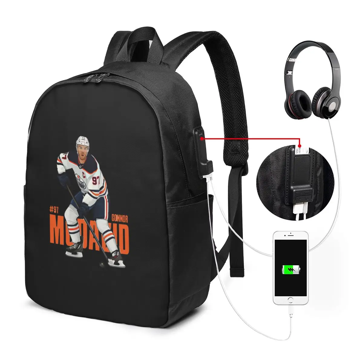 Connor McDavid For Edmonton Oilers Fans Backpack Travel Notebook Bag Computer College Student School Bag Laptop Shoulder Bags
Connor McDavid For Edmonton Oilers Fans Backpack Travel Notebook Bag Computer College Student School Bag Laptop Shoulder Bags