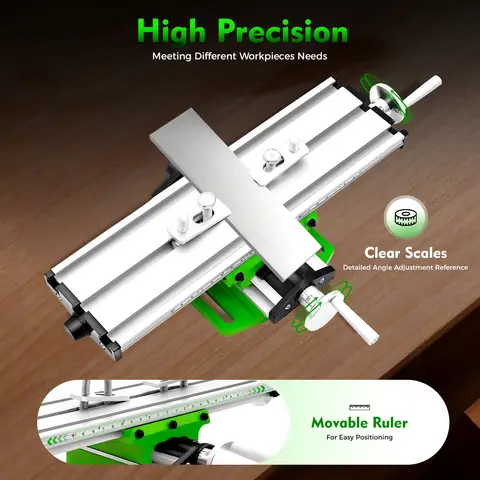 Mini Multifunction Working Vise Table Drill Press Cross Slide Milling Workbench Adjustable X Y Axis Precise Portable for DIY Home