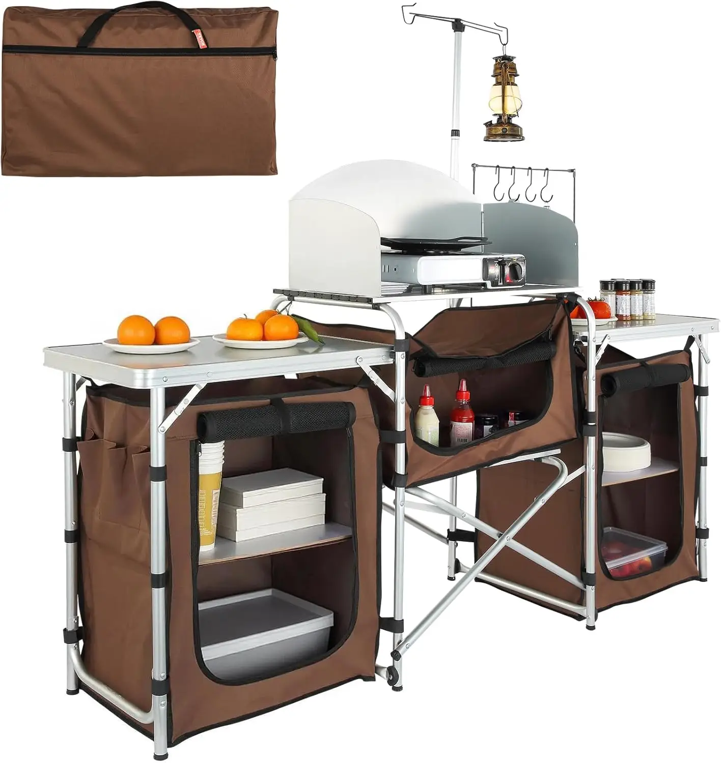 Folding Outdoor Cooking Table with Storage Bag, Aluminum Cook Station, Quick Set-up for Picnics BBQ RV Travel
Folding Outdoor Cooking Table with Storage Bag, Aluminum Cook Station, Quick Set-up for Picnics BBQ RV Travel