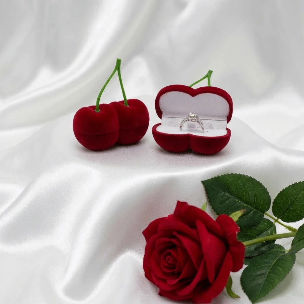 Cherry Style Ring Box Cherry Shaped Plucked Cherry Earring Storage Box Trendy Elegant Jewelry Display Stand
Cherry Style Ring Box Cherry Shaped Plucked Cherry Earring Storage Box Trendy Elegant Jewelry Display Stand