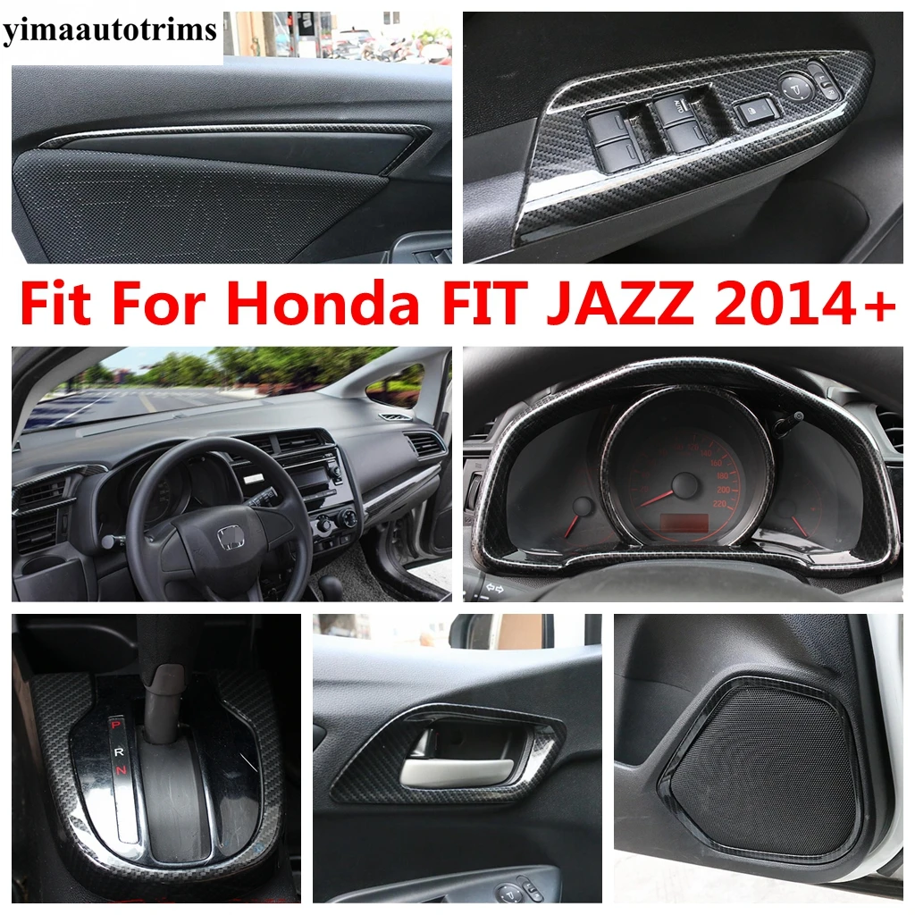 Carbon Fiber Dashboard Frame / Door Speaker / Gear Shift Panel / Window Lift Cover Trim Accessories For Honda FIT JAZZ 2014-2020
Carbon Fiber Dashboard Frame / Door Speaker / Gear Shift Panel / Window Lift Cover Trim Accessories For Honda FIT JAZZ 2014-2020