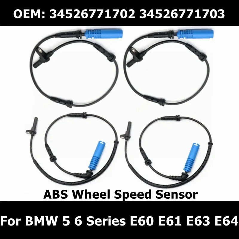 34526771702 34526771703 4Pcs Car Front Rear ABS Wheel Speed Sensor for BMW 5' 6' E60 E61 E63 E64 525i 528i 530i 540i Auto Parts
34526771702 34526771703 4Pcs Car Front Rear ABS Wheel Speed Sensor for BMW 5' 6' E60 E61 E63 E64 525i 528i 530i 540i Auto Parts