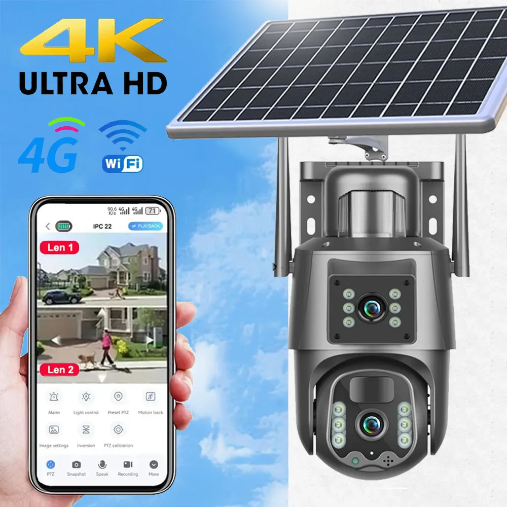 4K камера с двумя объективами, 4G, солнечная PIR, обнаружение человека, ночное видение, водонепроницаемое видео безопасности, WIFI, IP-камера, 8 МП, аккумулятор, монитор видеонаблюдения
4K камера с двумя объективами, 4G, солнечная PIR, обнаружение человека, ночное видение, водонепроницаемое видео безопасности, WIFI, IP-камера, 8 МП, аккумулятор, монитор видеонаблюдения