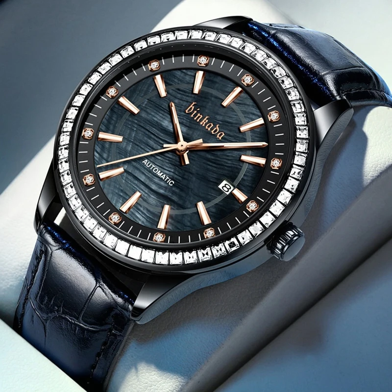 BINKADA Business Mens Mechanical Watches Top Brand Luxury Leather Waterproof Diamond Watch For Men Luxury Automatic Wristwatch
BINKADA Business Mens Mechanical Watches Top Brand Luxury Leather Waterproof Diamond Watch For Men Luxury Automatic Wristwatch