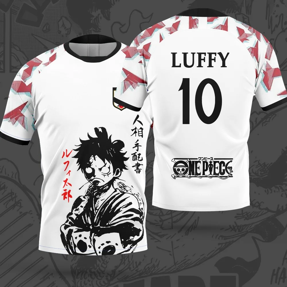 Summer 2026 One Piece Luffy Theme Football Jersey Wind 3D Print Breathable Quick Drying T-shirt Men and Women Parent Tops
Summer 2026 One Piece Luffy Theme Football Jersey Wind 3D Print Breathable Quick Drying T-shirt Men and Women Parent Tops