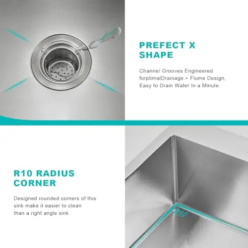 21 Inch Topmount Single Bowl Kitchen Sink 18 Gauge Brushed Stainless Steel With Faucet Hole D21xW18xH9
21 Inch Topmount Single Bowl Kitchen Sink 18 Gauge Brushed Stainless Steel With Faucet Hole D21xW18xH9