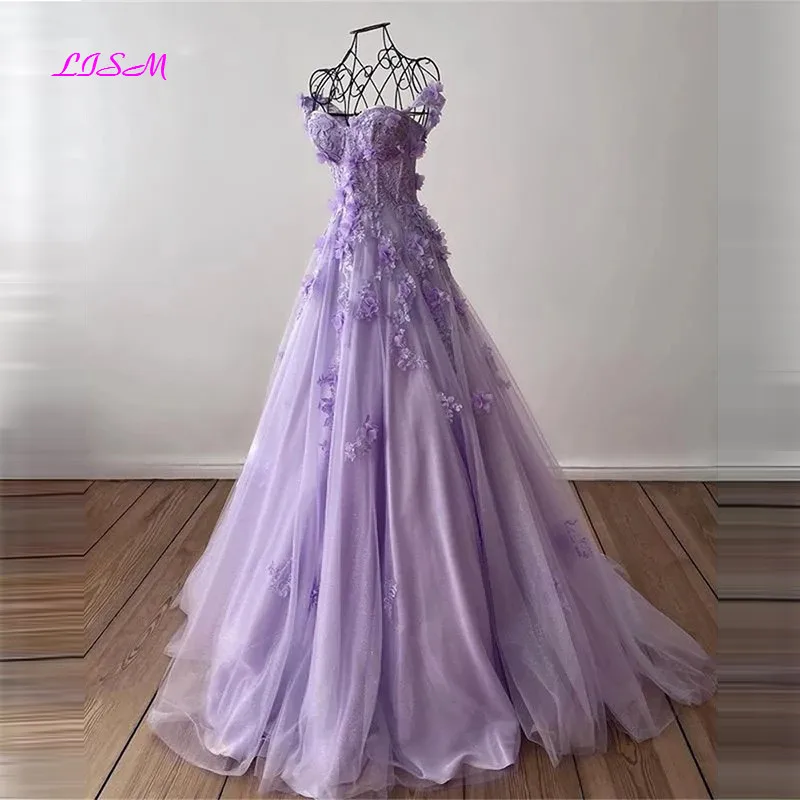 Elegant Lilac Sweetheart 3d Flowers Prom Dress 2023 Long A-Line Lace Appliaues Evening Dresses Robe De Soirée Custom Made
Elegant Lilac Sweetheart 3d Flowers Prom Dress 2023 Long A-Line Lace Appliaues Evening Dresses Robe De Soirée Custom Made
