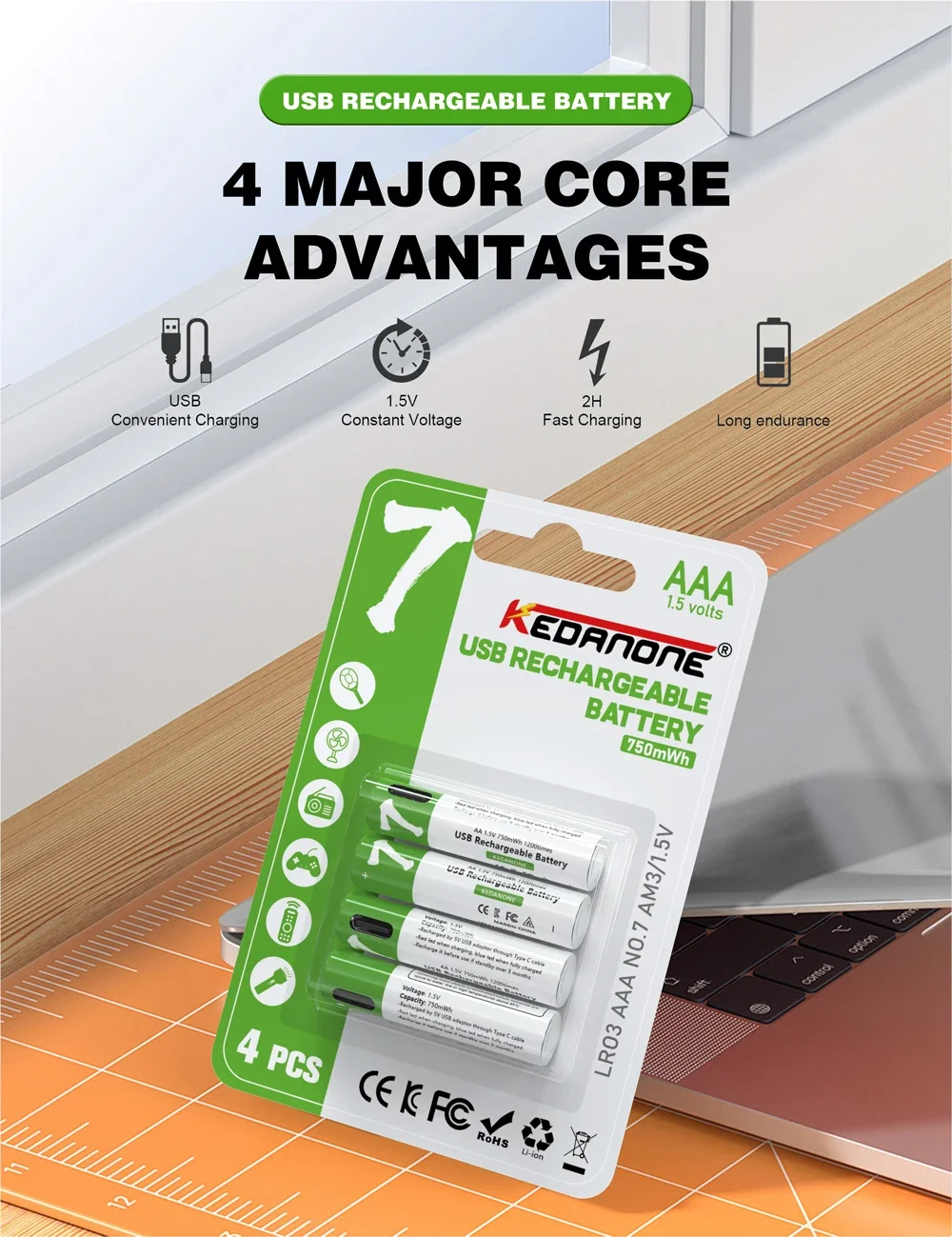 New USB Lithium-Ion 1200mAh AAA Rechargeable Batteries 1.5V For Digital Camera Remote Control Car Robot Alarm System Li-ion AAA
New USB Lithium-Ion 1200mAh AAA Rechargeable Batteries 1.5V For Digital Camera Remote Control Car Robot Alarm System Li-ion AAA