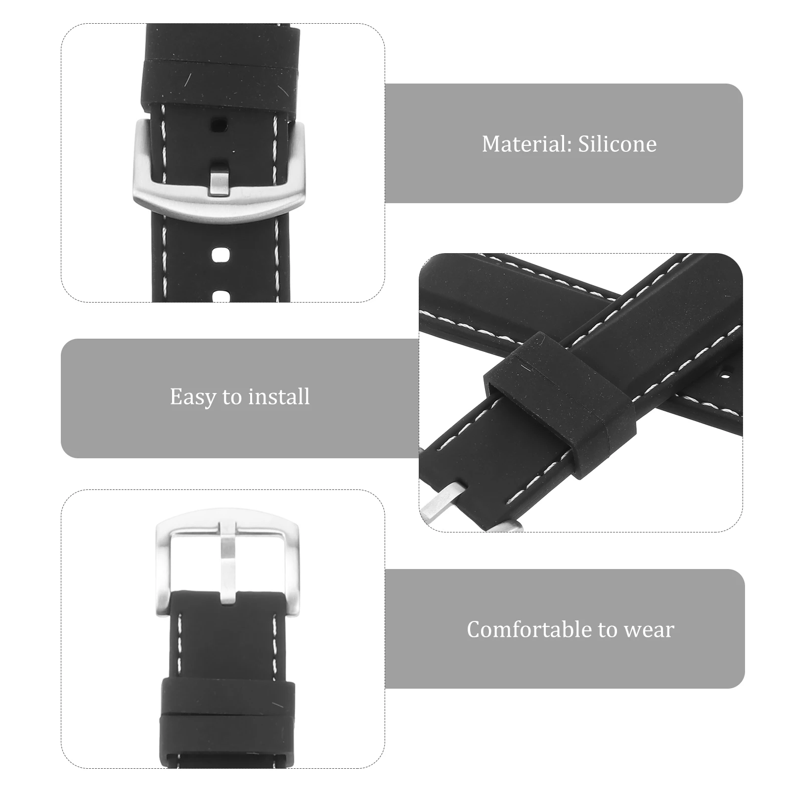 24Mm Waterproof Silicone Watch Strap Durable Dustproof Oilproof Smooth Skin Friendly For Fitness Swimming Diving Climbing Black
24Mm Waterproof Silicone Watch Strap Durable Dustproof Oilproof Smooth Skin Friendly For Fitness Swimming Diving Climbing Black