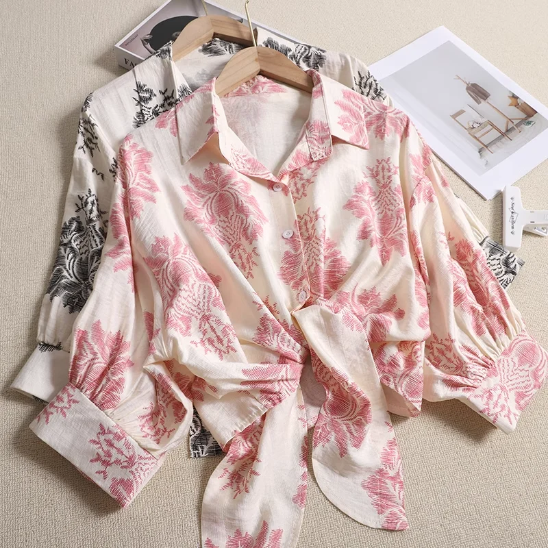 Винтажная рубашка с рукавами «летучая мышь» и пуговицами, женская рубашка на пуговицах, лето 2025, свободные короткие блузки с лацканами на шнуровке, элегантные шикарные праздничные топы
Винтажная рубашка с рукавами «летучая мышь» и пуговицами, женская рубашка на пуговицах, лето 2025, свободные короткие блузки с лацканами на шнуровке, элегантные шикарные праздничные топы