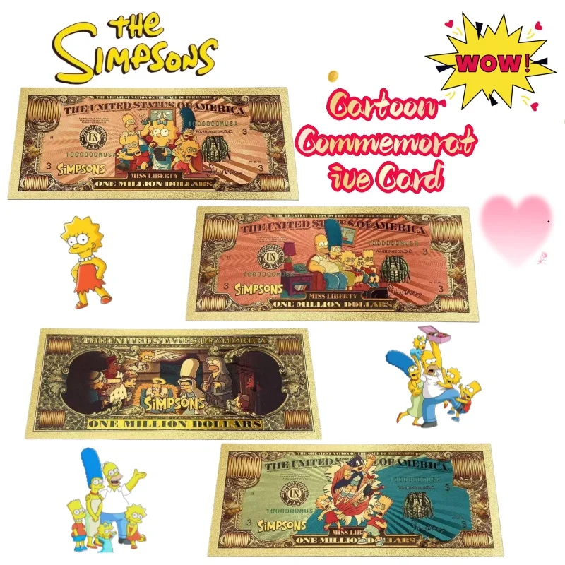 New The Simpsons Marge Bart Lisa Homer Creative Personality Collection Commemorative Banknotes Exquisite Postcard Cards Gift
New The Simpsons Marge Bart Lisa Homer Creative Personality Collection Commemorative Banknotes Exquisite Postcard Cards Gift