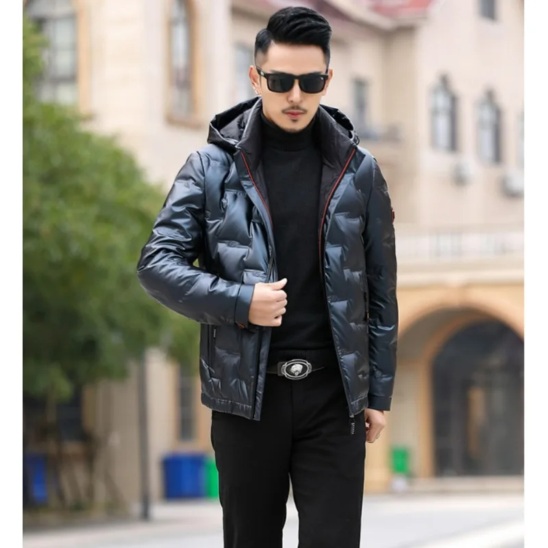 Hooded Down Jacket for Men's Winter New Style Trendy for Middle-aged and Young People Shiny No-wash Thick Warm and Casual Coat
Hooded Down Jacket for Men's Winter New Style Trendy for Middle-aged and Young People Shiny No-wash Thick Warm and Casual Coat