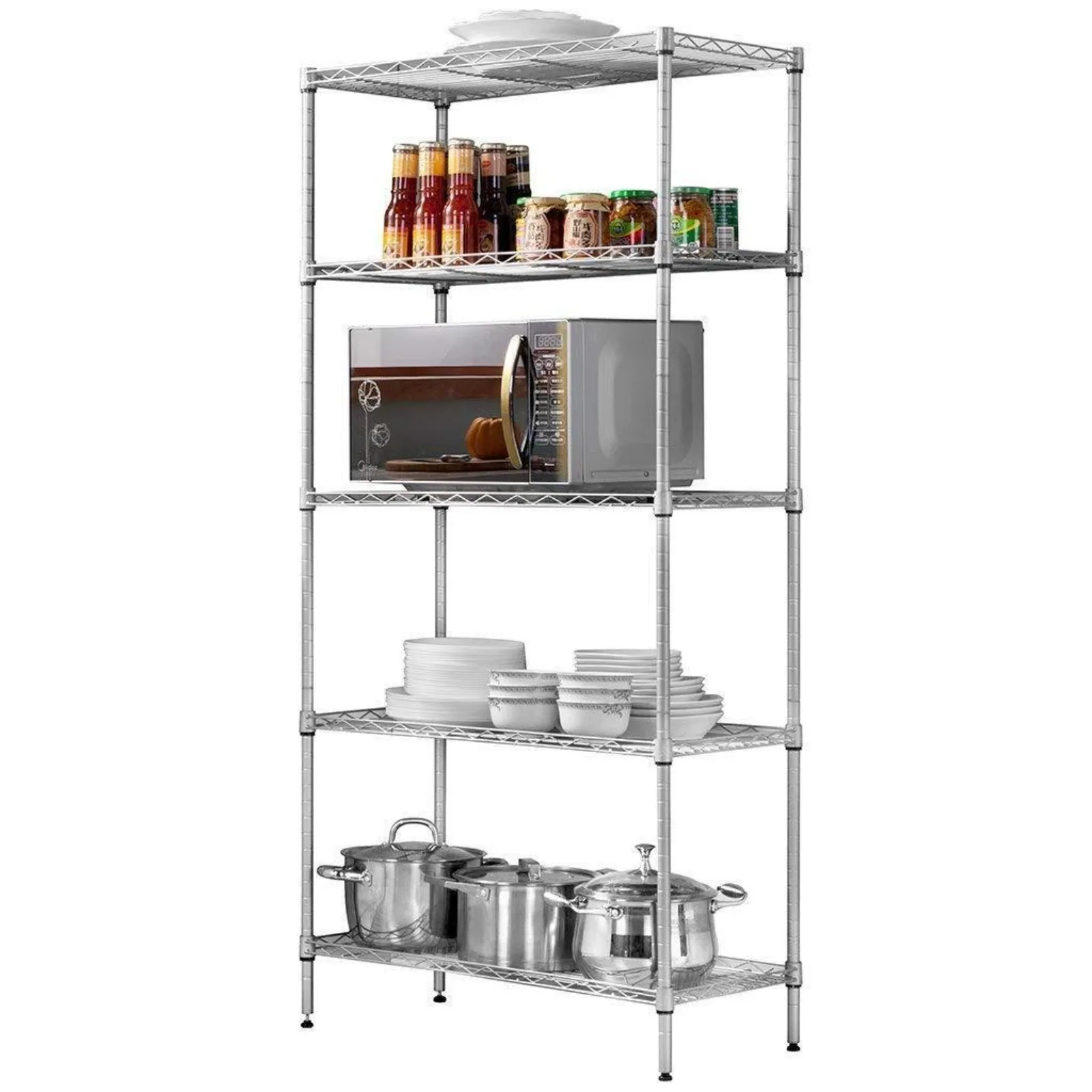 60"x22"x12" Heavy Duty 5Layer Wire Shelving Rack Adjustable Shelf Storage Silver United States
60"x22"x12" Heavy Duty 5Layer Wire Shelving Rack Adjustable Shelf Storage Silver United States