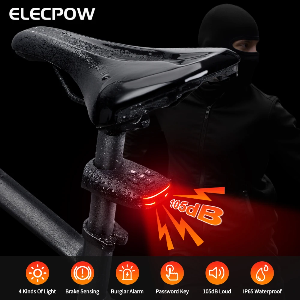 Bicycle Password Anti-theft Alarm Taillight IPX6 Waterproof 4 Lighting Mode Bike Brake Warning Light 105dB Loud Burglar Alarm
Bicycle Password Anti-theft Alarm Taillight IPX6 Waterproof 4 Lighting Mode Bike Brake Warning Light 105dB Loud Burglar Alarm