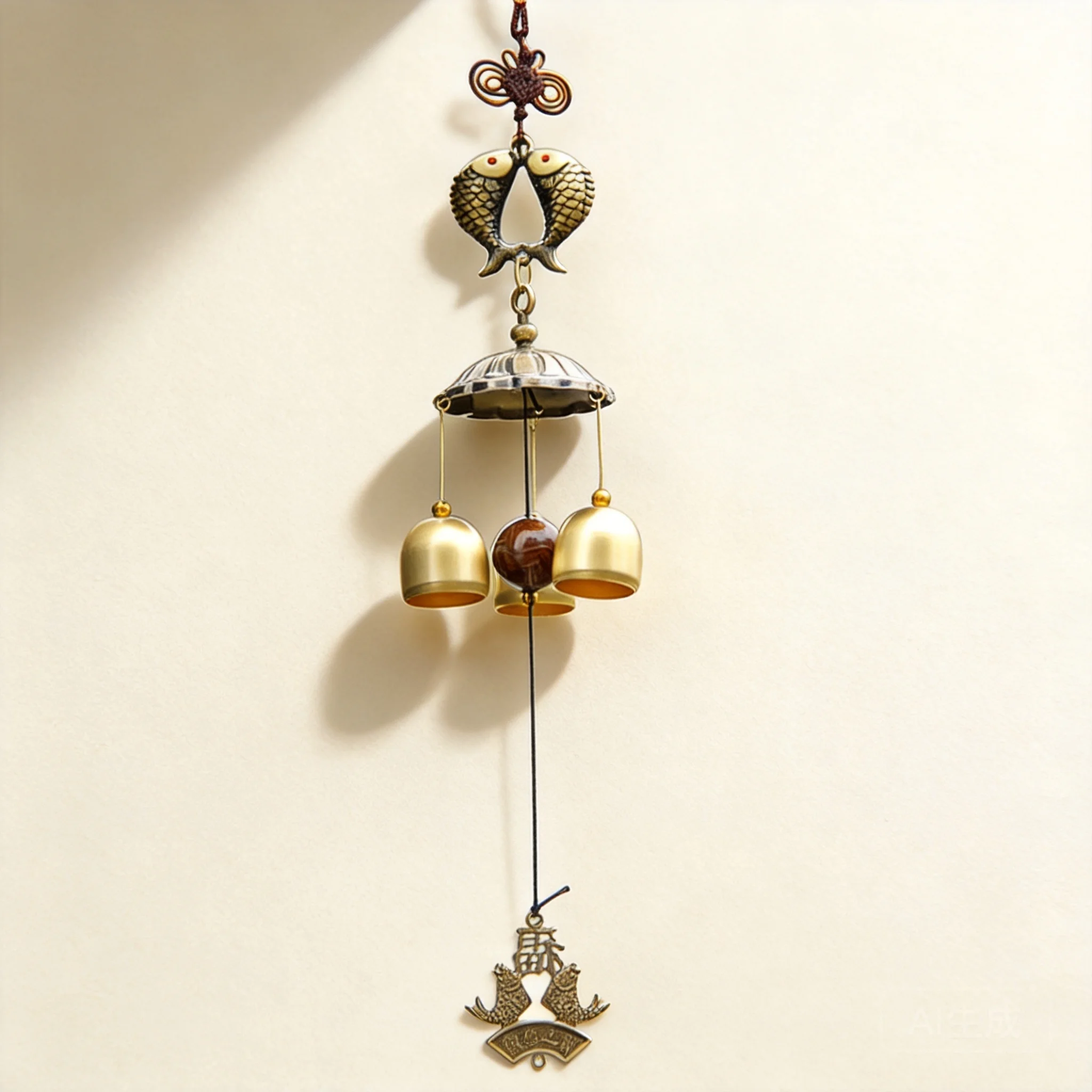 Chinese Style Feng Shui Auspicious Double Koi Fish Wind Chime Vintage Brass Bells Hanging Ornament Good Luck Wealth Blessing Hom
Chinese Style Feng Shui Auspicious Double Koi Fish Wind Chime Vintage Brass Bells Hanging Ornament Good Luck Wealth Blessing Hom