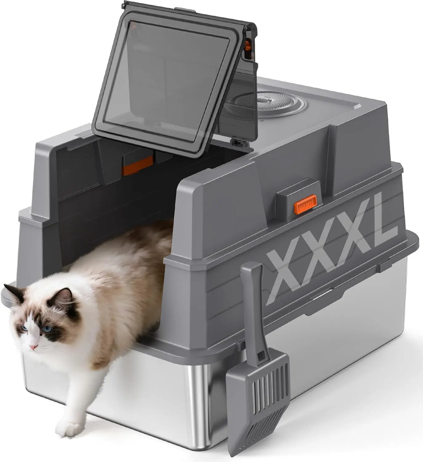Extra Large Stainless Steel Cat Litter Box with Lid, Adjustable Design for Multi-Cat Homes, Leak-Proof and Easy to Clean
Extra Large Stainless Steel Cat Litter Box with Lid, Adjustable Design for Multi-Cat Homes, Leak-Proof and Easy to Clean