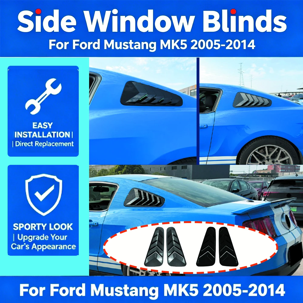 Side Window Blinds for Ford Mustang MK5 2005-2014 Rear Window Air Vent Louvers Guard Protector Cover Auto Accessories Tuning
Side Window Blinds for Ford Mustang MK5 2005-2014 Rear Window Air Vent Louvers Guard Protector Cover Auto Accessories Tuning