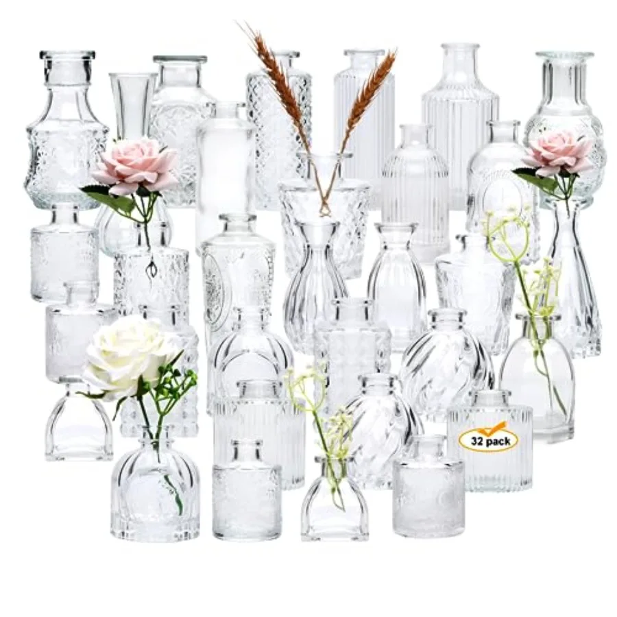 Glass Bud Vase Set of, Bud Vases in Bulk, Small Vases for Centerpieces, Mini Flower Vase Bulk for Rustic Wedding Home Table Dec
Glass Bud Vase Set of, Bud Vases in Bulk, Small Vases for Centerpieces, Mini Flower Vase Bulk for Rustic Wedding Home Table Dec