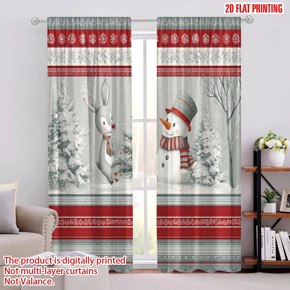 2pcs 2D flat printing Curtains Cute Reindeer Snowman Winter Trees Digital Printed Polyester Drapes Family Party Use for New Year
2pcs 2D flat printing Curtains Cute Reindeer Snowman Winter Trees Digital Printed Polyester Drapes Family Party Use for New Year