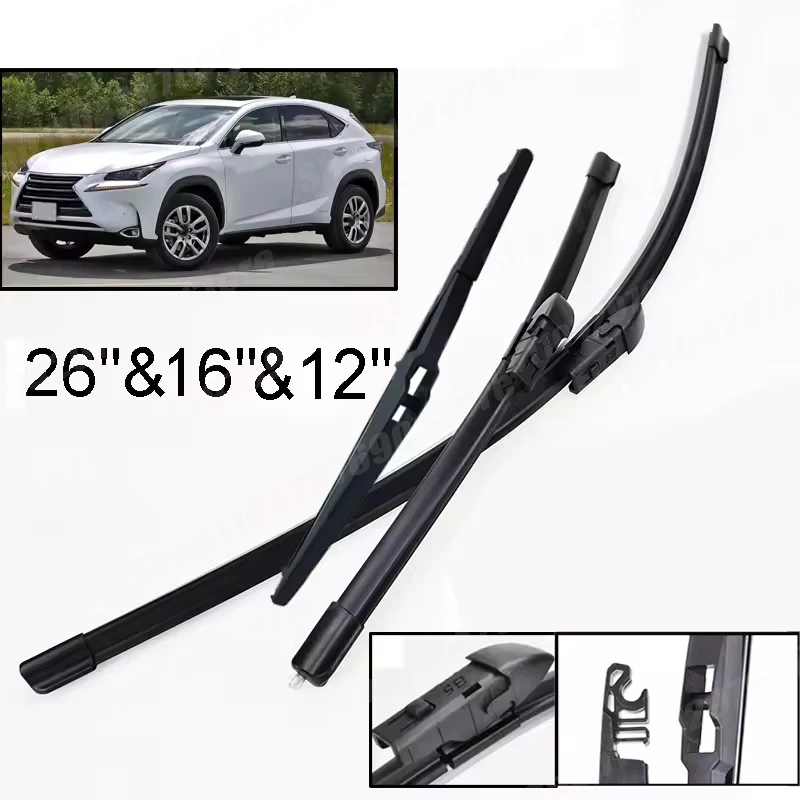 Wiper Front & Rear Wiper Blades Set For Lexus NX Series NX200 NX200t NX300h 2014 - 2019 Windshield Windscreen 26"16"12"
Wiper Front & Rear Wiper Blades Set For Lexus NX Series NX200 NX200t NX300h 2014 - 2019 Windshield Windscreen 26"16"12"