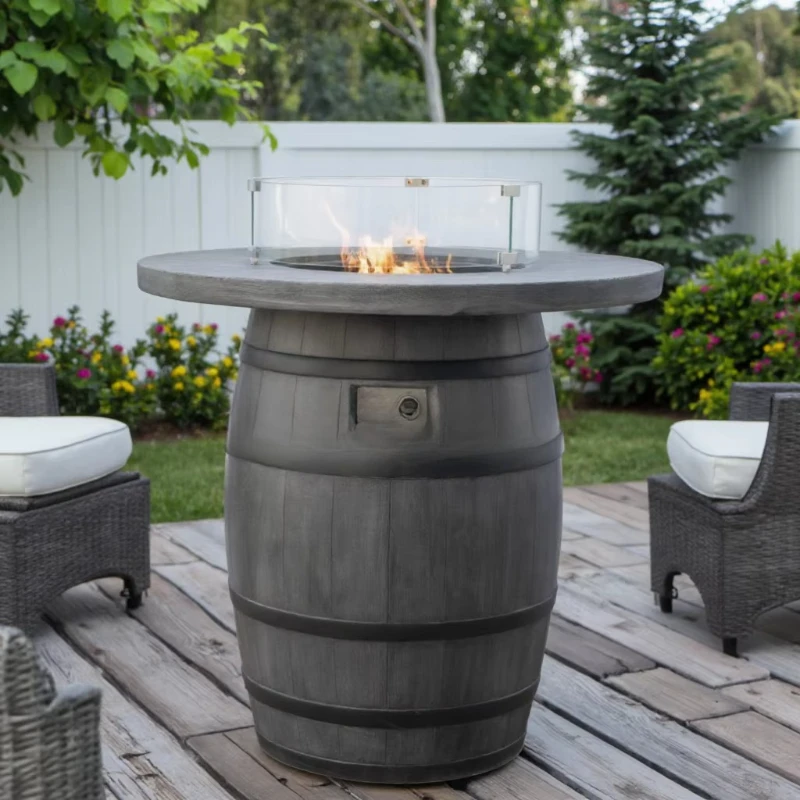 Modern style patio table wooden barrel bar table for outdoor heating and garden decoration
Modern style patio table wooden barrel bar table for outdoor heating and garden decoration
