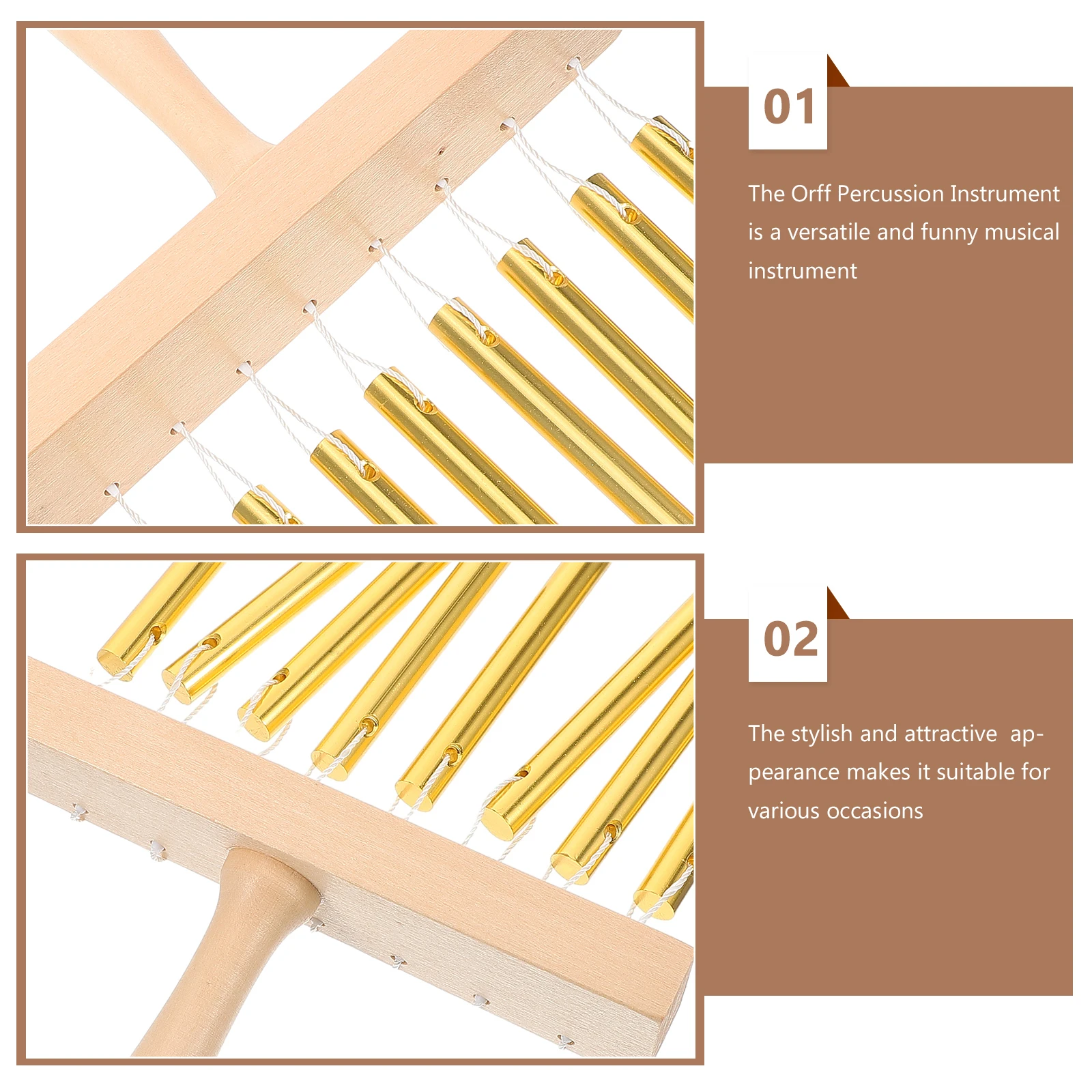 Eight-tone Music Wind Chime Kids Instruments Metal Percussion Golden Wood Aluminum Tubes Durable Stylish Home Garden
Eight-tone Music Wind Chime Kids Instruments Metal Percussion Golden Wood Aluminum Tubes Durable Stylish Home Garden