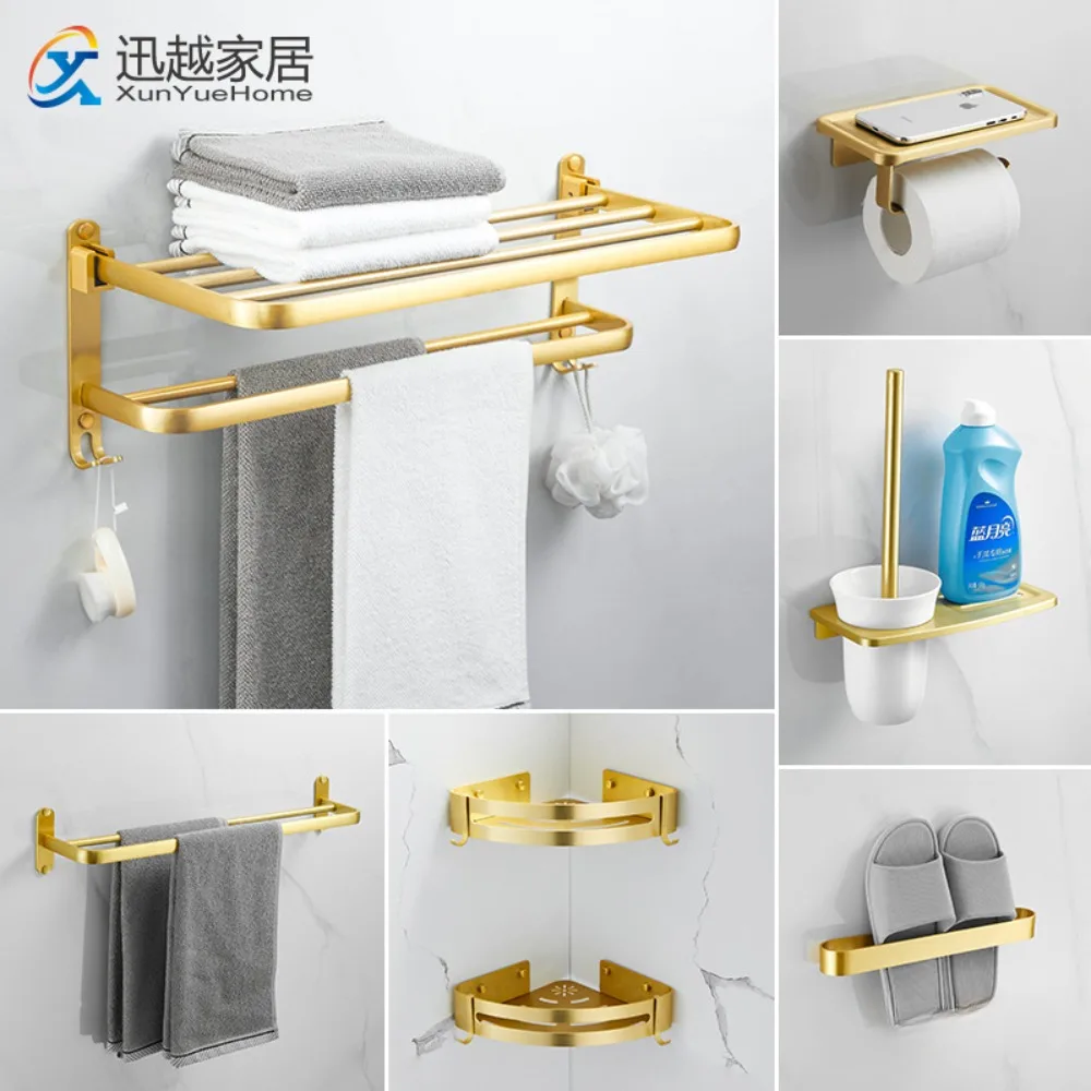 Bath Hardware Sets Gold Towel Rack Paper Holders Hooks Space Aluminum Shower Folding Hanger Shelf Toilet Brush Accessories
Bath Hardware Sets Gold Towel Rack Paper Holders Hooks Space Aluminum Shower Folding Hanger Shelf Toilet Brush Accessories