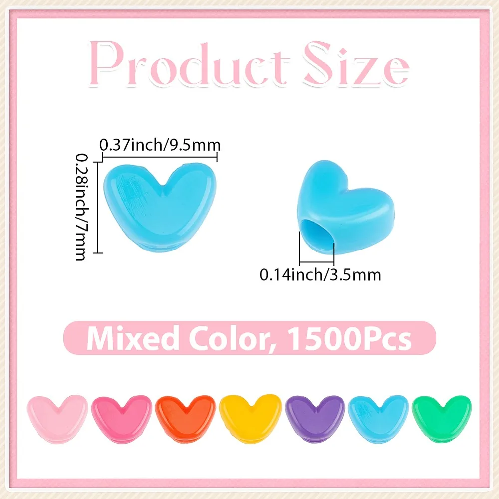 1500Pcs Opaque Polystyrene(PS) Plastic Beads Heart Mixed Color 7x9.5x5mm Hole: 3.5mm
1500Pcs Opaque Polystyrene(PS) Plastic Beads Heart Mixed Color 7x9.5x5mm Hole: 3.5mm