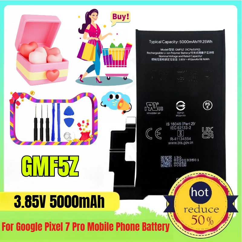 Подходит для аккумулятора мобильного телефона Google Pixel 7 Pro GMF5Z Встроенная аккумуляторная плата большой емкости 5000 мАч
Подходит для аккумулятора мобильного телефона Google Pixel 7 Pro GMF5Z Встроенная аккумуляторная плата большой емкости 5000 мАч