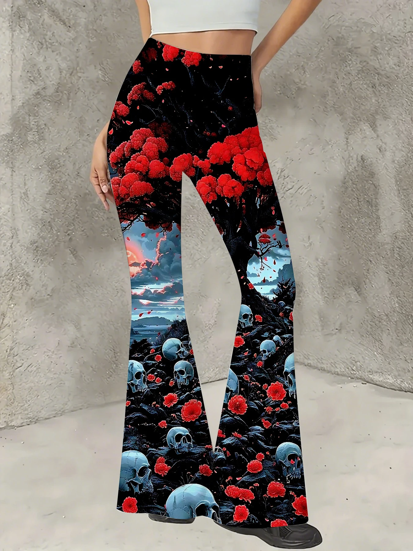 Y2K Graphic Print Flare Pants Women High Waist Knit Bell Bottom Trousers
Y2K Graphic Print Flare Pants Women High Waist Knit Bell Bottom Trousers