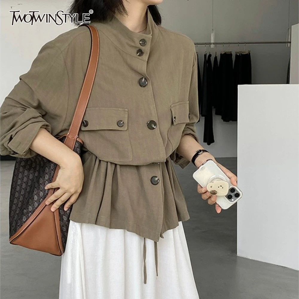 TWOTWINSTYLE Armygreen, базовая рубашка с карманами, женская водолазка с длинным рукавом, повседневные женские рубашки, летний стиль, модная новинка
TWOTWINSTYLE Armygreen, базовая рубашка с карманами, женская водолазка с длинным рукавом, повседневные женские рубашки, летний стиль, модная новинка